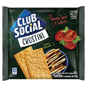 Biscoito Club Social Crostini Tomate Seco e Salsicha - 4X20gr