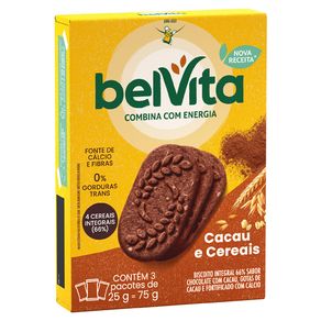 Biscoito Belvita Cacau Cereais - 3X25gr