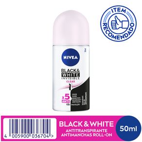 Desodorante Rollon Nivea Feminino Black White Clear - 50Ml