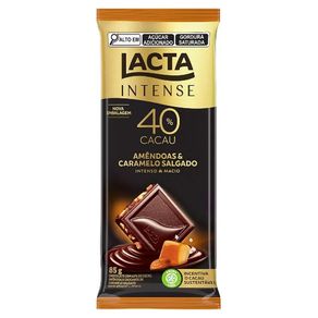 Chocolate Lacta Intense 40% Amdoa e Caramelo Salg - 17X85gr