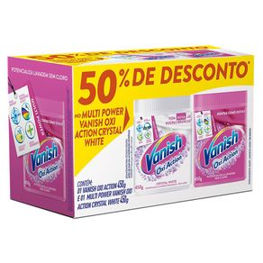 Kit Tira Manchas Vanish em Po Pink 50% Desconto White - 450Gr